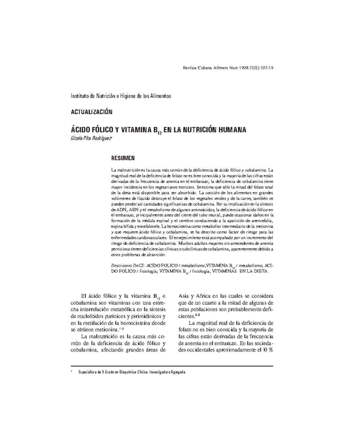 anemia megaloblastica por defecto de vitamina b12 y acido folico