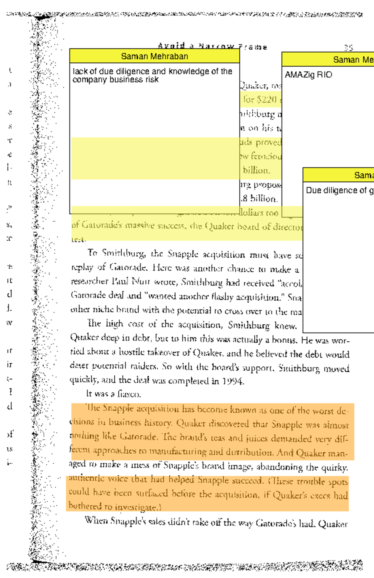Snapple Case study PDF - ACCO 465 - Studocu