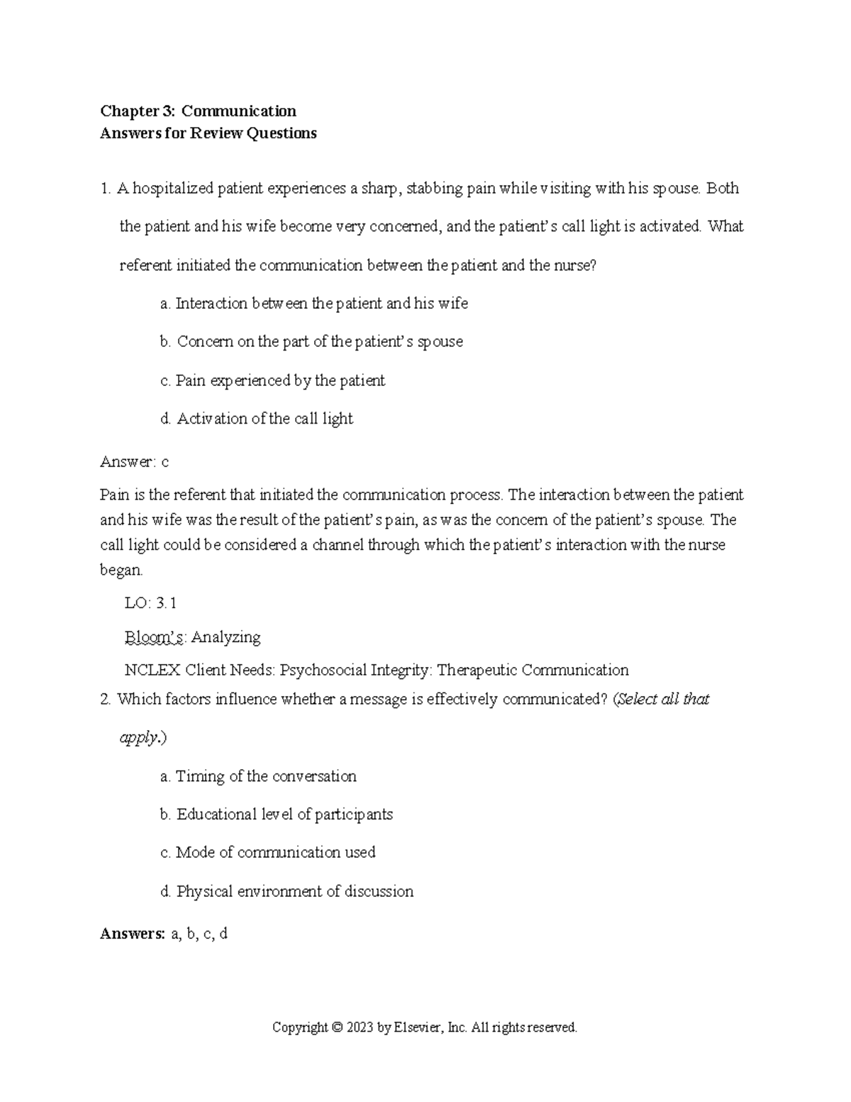 Chapter 3 - Chapter 3: Communication Answers for Review Questions A ...