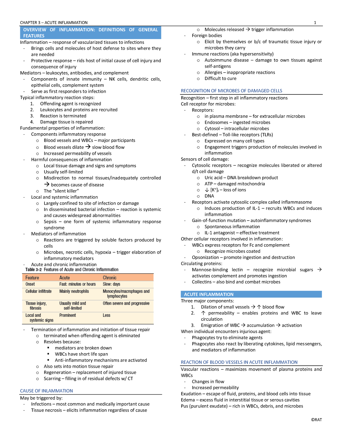 Chapter 3 - Acute Inflammation Book - OVERVIEW OF INFLAMMATION ...