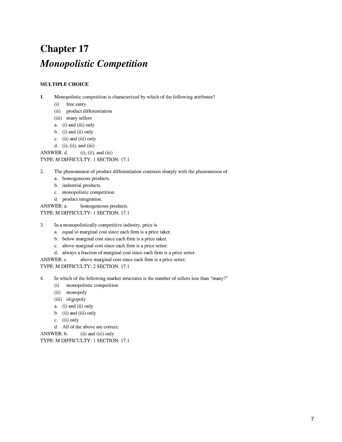 Chapter 17 Monopolistic Competition 584578 Chapter 17 Monopolistic 