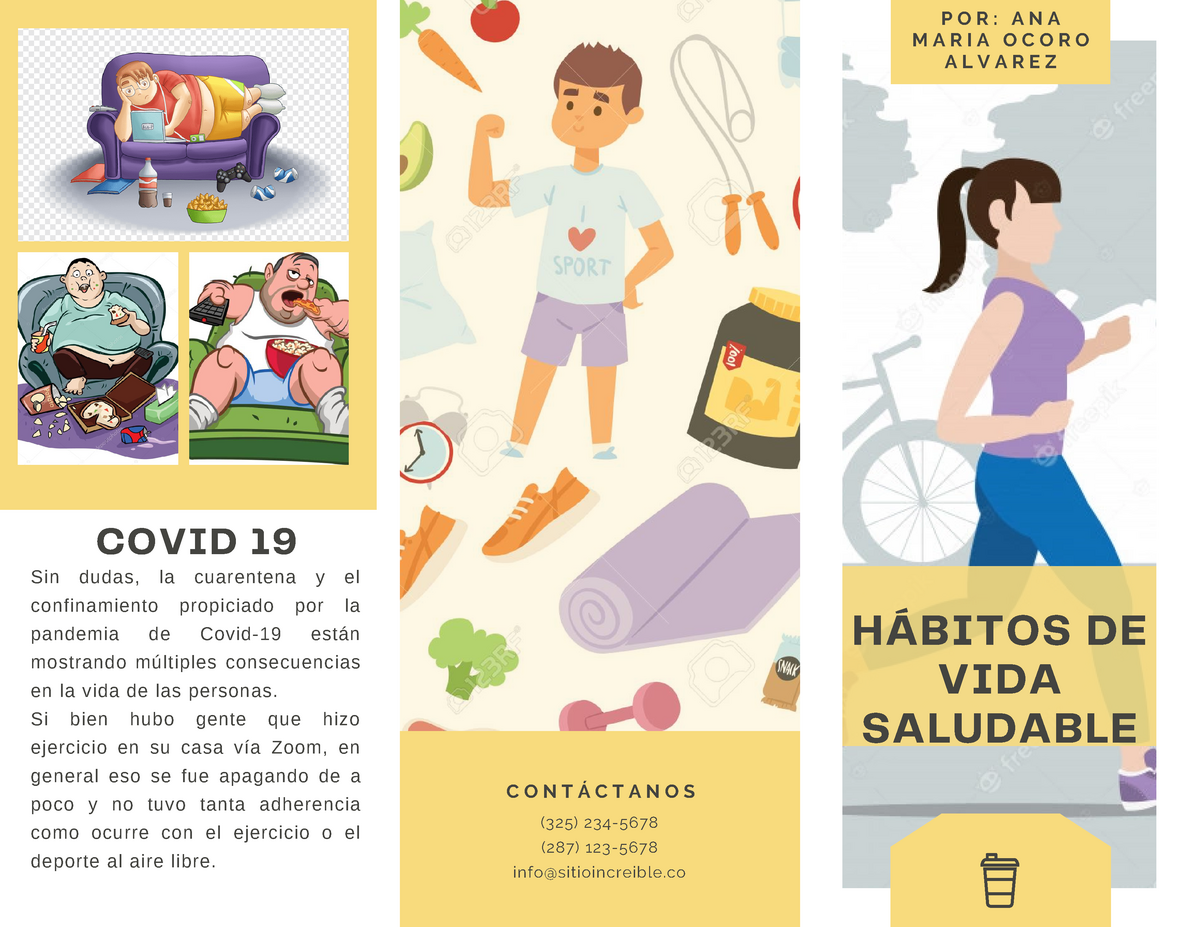 Folleto Estilos De Vida Saludable Desde La Alimentación Y El Sedentarismo HÁbitos De Vida 6464