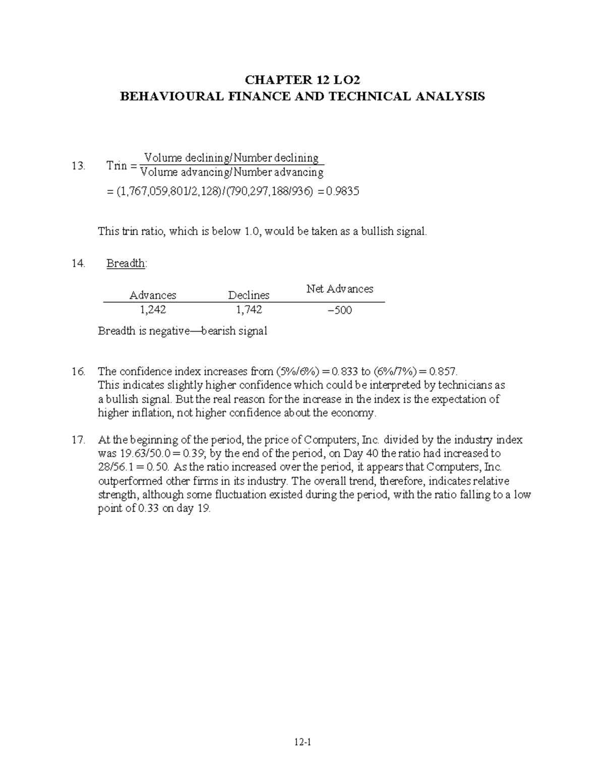 Chapter 12 LO2 - Solutions to Recommended Problem Sets - 12 - 1 CHAPTER ...
