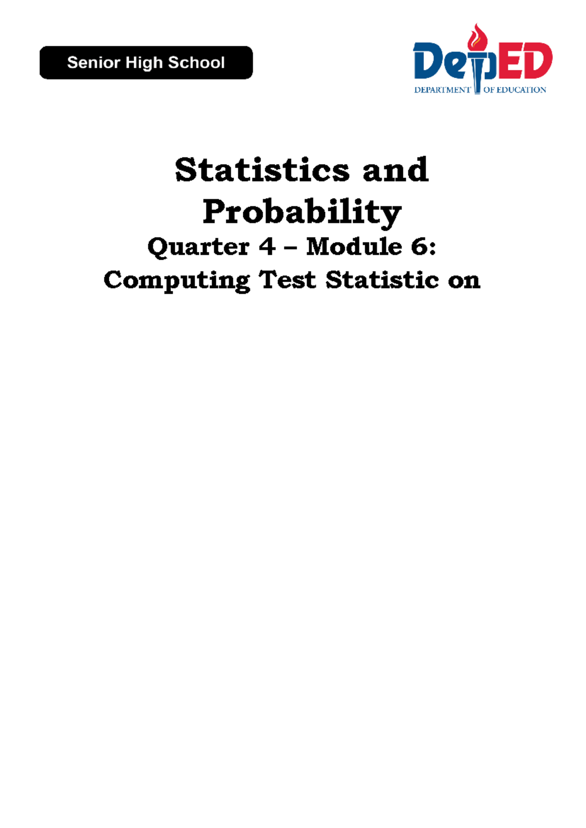 6-Statistics-and-Probability G11 Quarter-4 Module-6 - Studocu