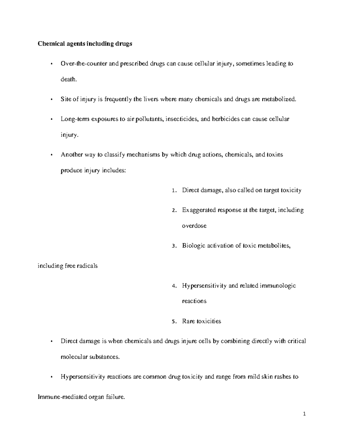 Chemical agents including drugs Chemical agents including drugs Over