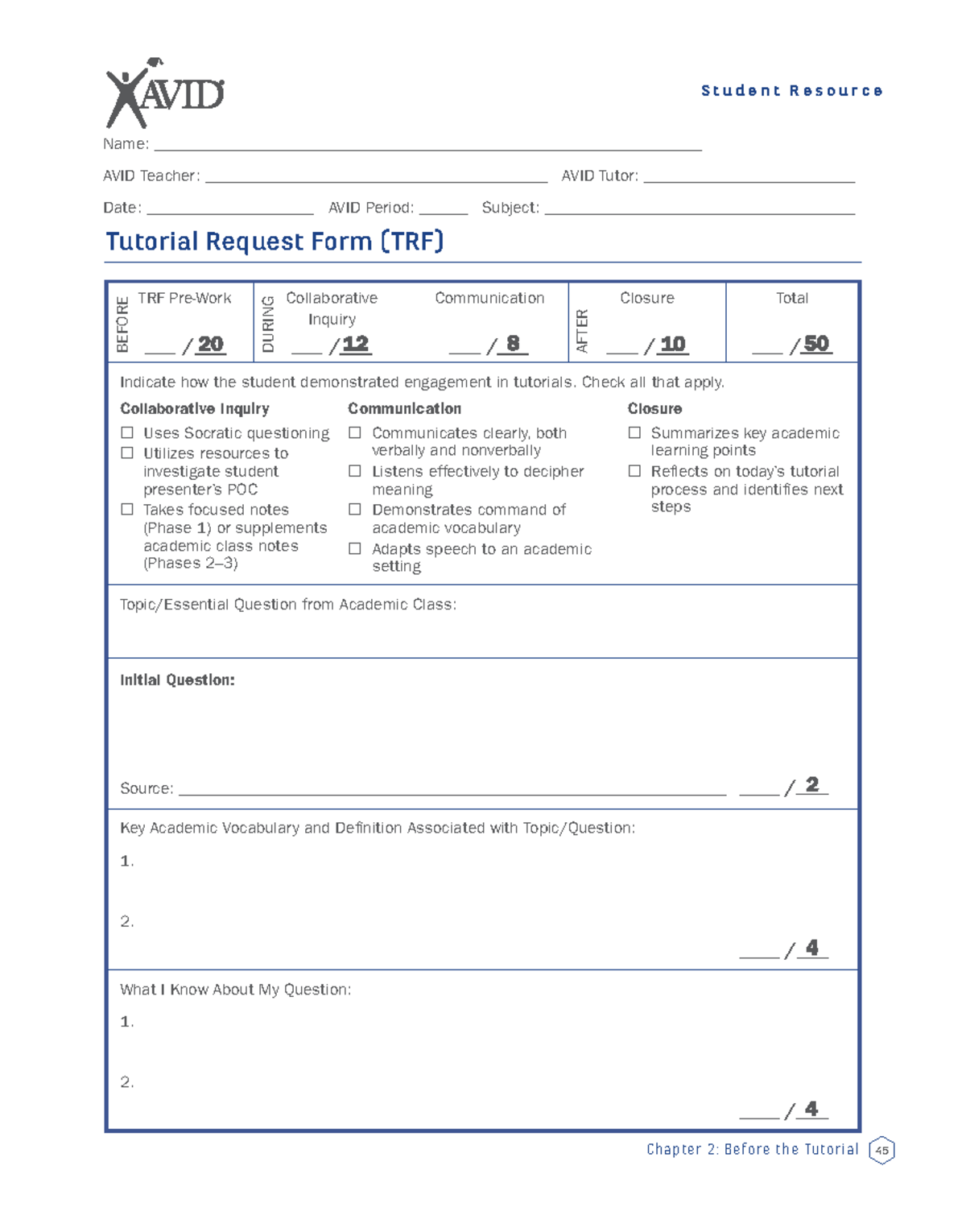 TRF-Revised-2020 - Chapter 2: Before the Tutorial 45 S t u d e n t R e ...
