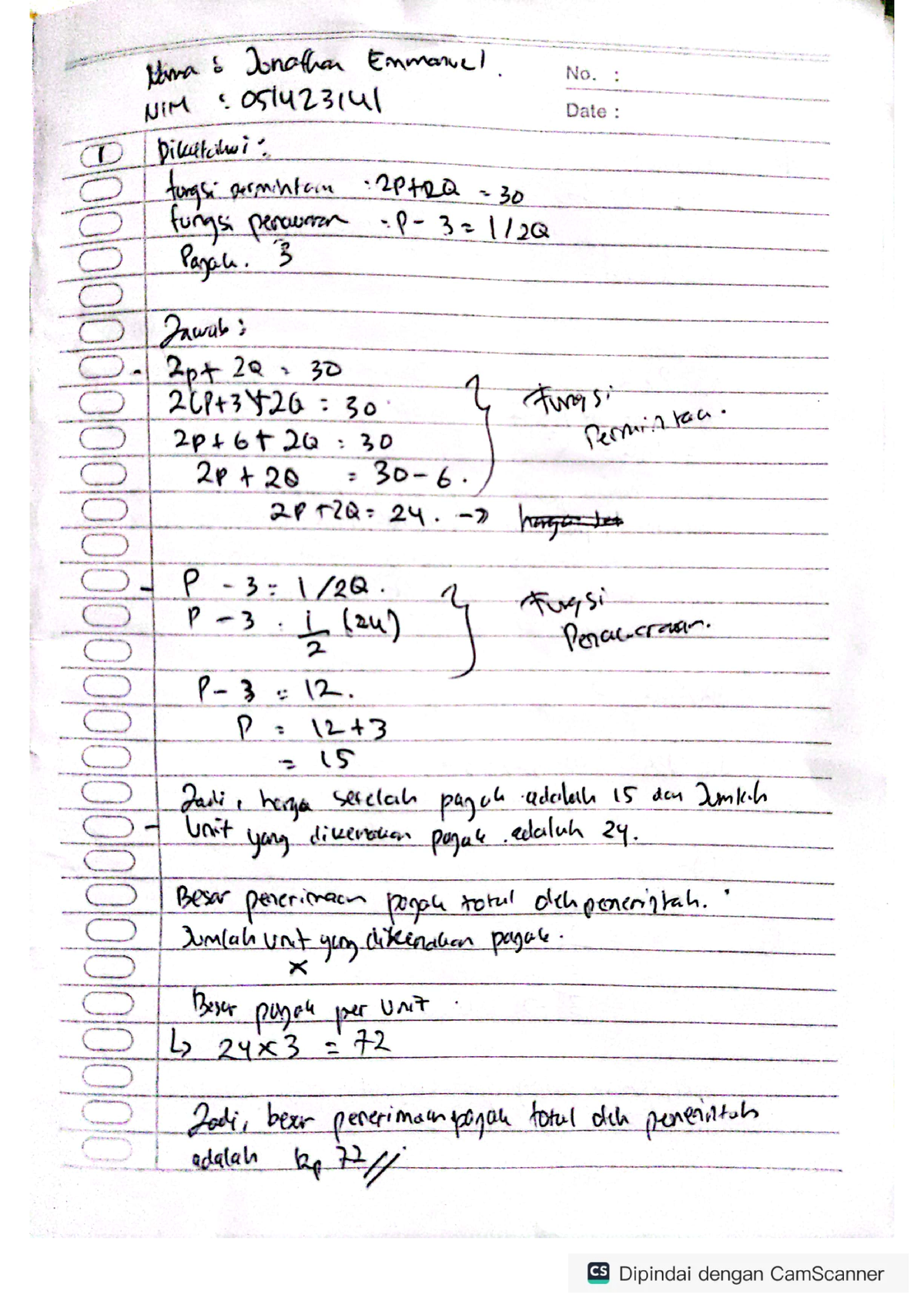 Tugas 2 Matematika Ekonomi - Studocu