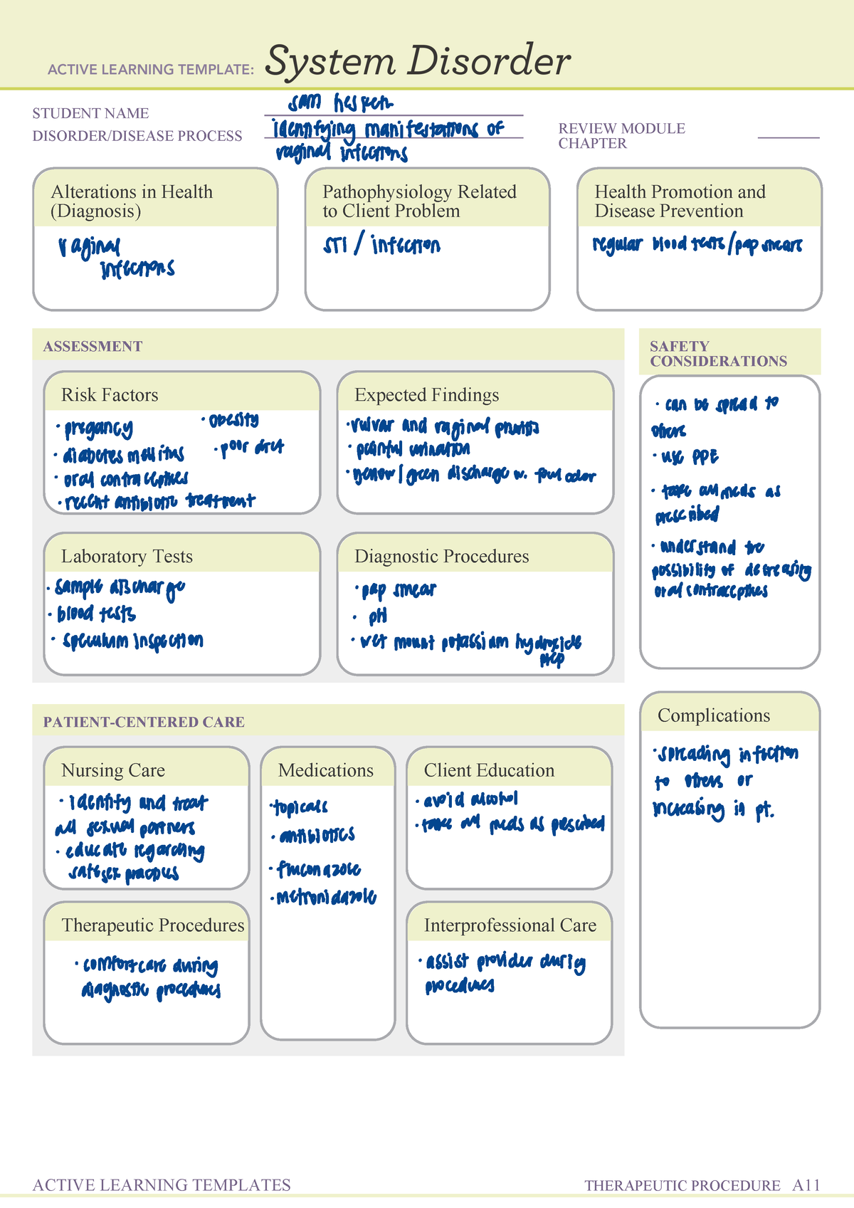 Templates practice a - STUDENT NAME DISORDER/DISEASE PROCESS REVIEW ...