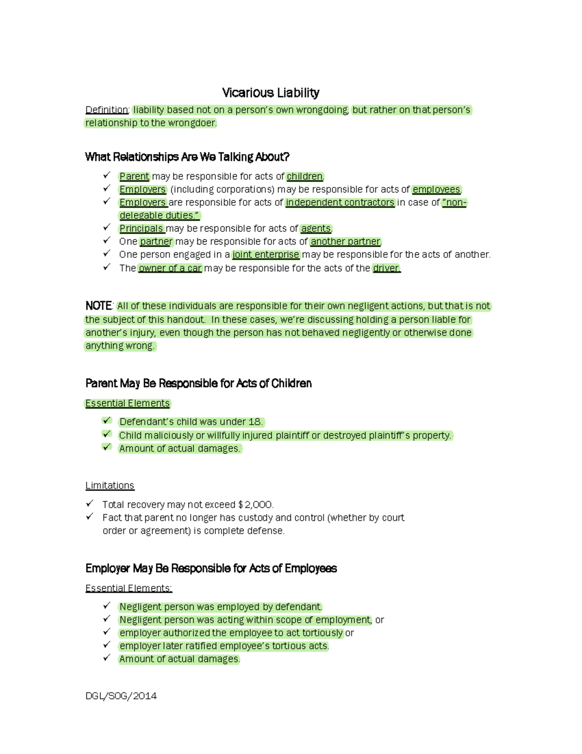 Vicarious liability - DGL/SOG/ Vicarious Liability Definition ...