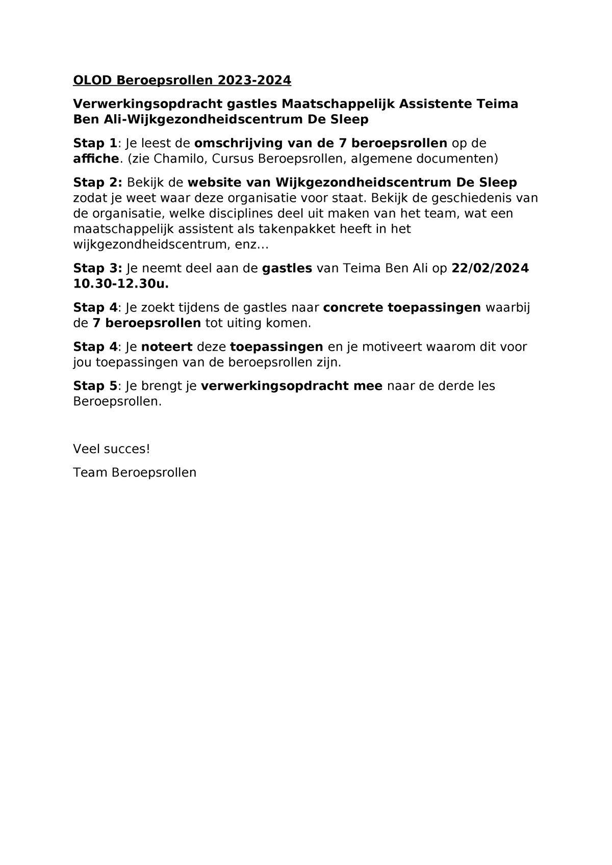 Verwerkingsopdracht Gastles Wijkgezondheidscentrum De Sleep 2023-2024 ...