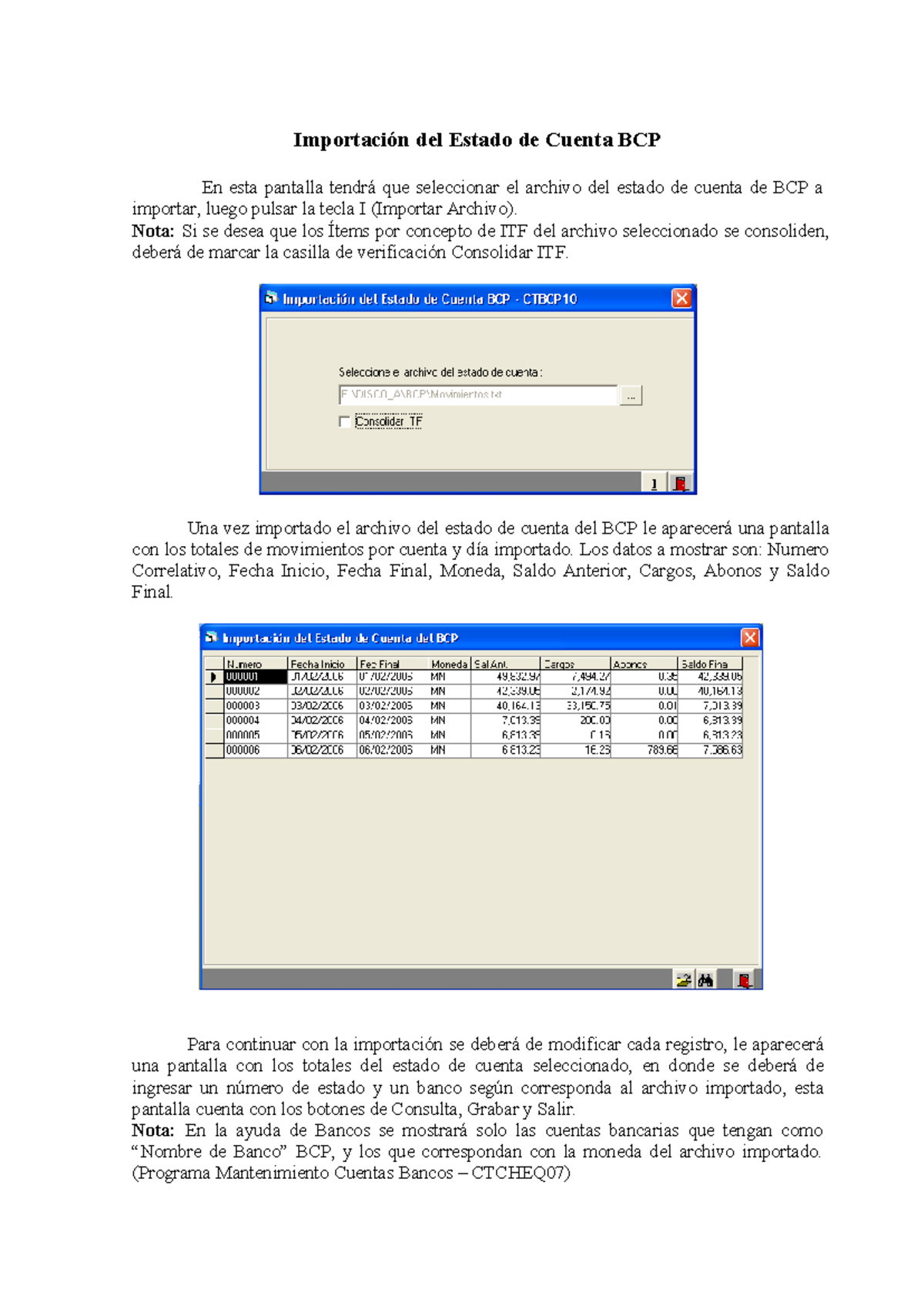 Concar SQL Carga Automatica Estado Cuenta BCP Ctbcp 10 - Importación ...