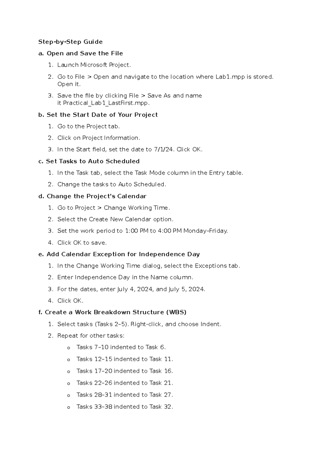 Steps Project - Step-by-Step Guide a. Open and Save the File 1. Launch ...