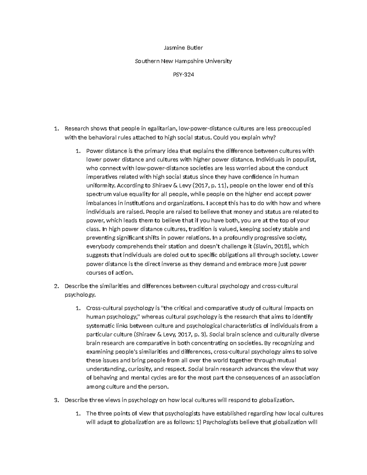 1-2 Critical Thinking Question psy 324 - Jasmine Butler Southern New ...