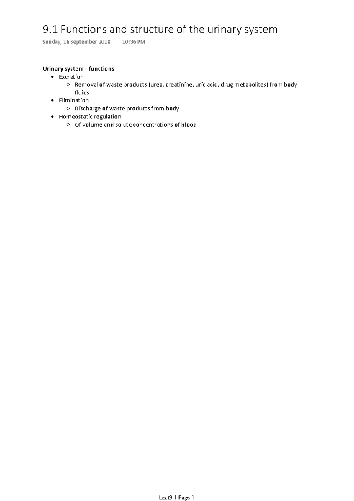 Lect9.1 LFS112 - Lecture notes 9.1 - 9 Functions and structure of the ...