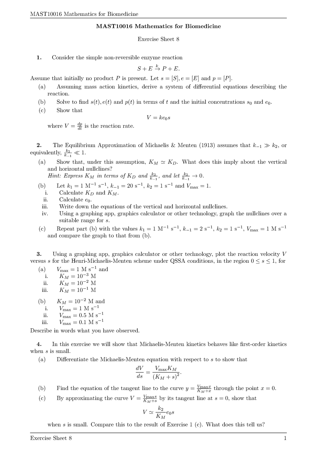 Tutorial Exercise sheet for biomed 2020 - MAST10016 Mathematics for ...