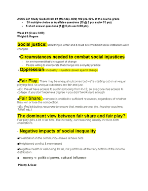 Social inequality final exam study guide - 35 multiple choice & 5 short ...