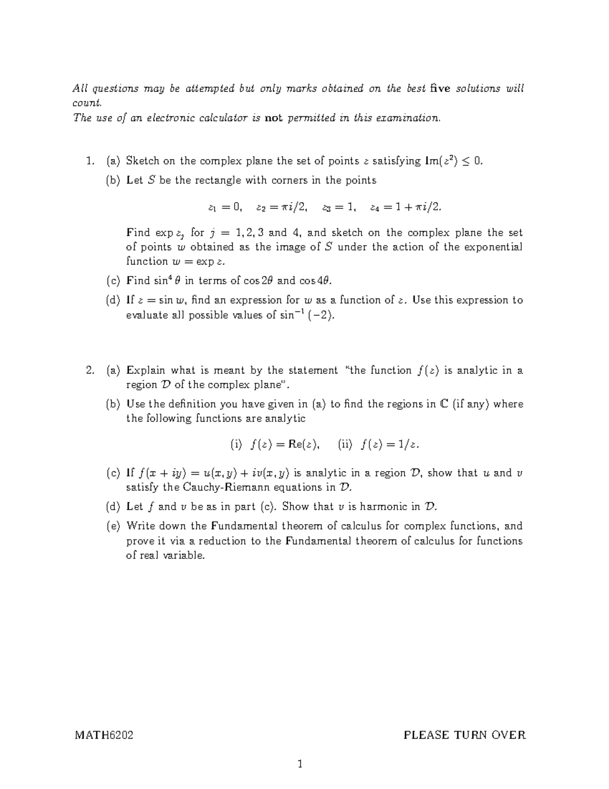 Exam 16 Questions Math62 Ucl Studocu