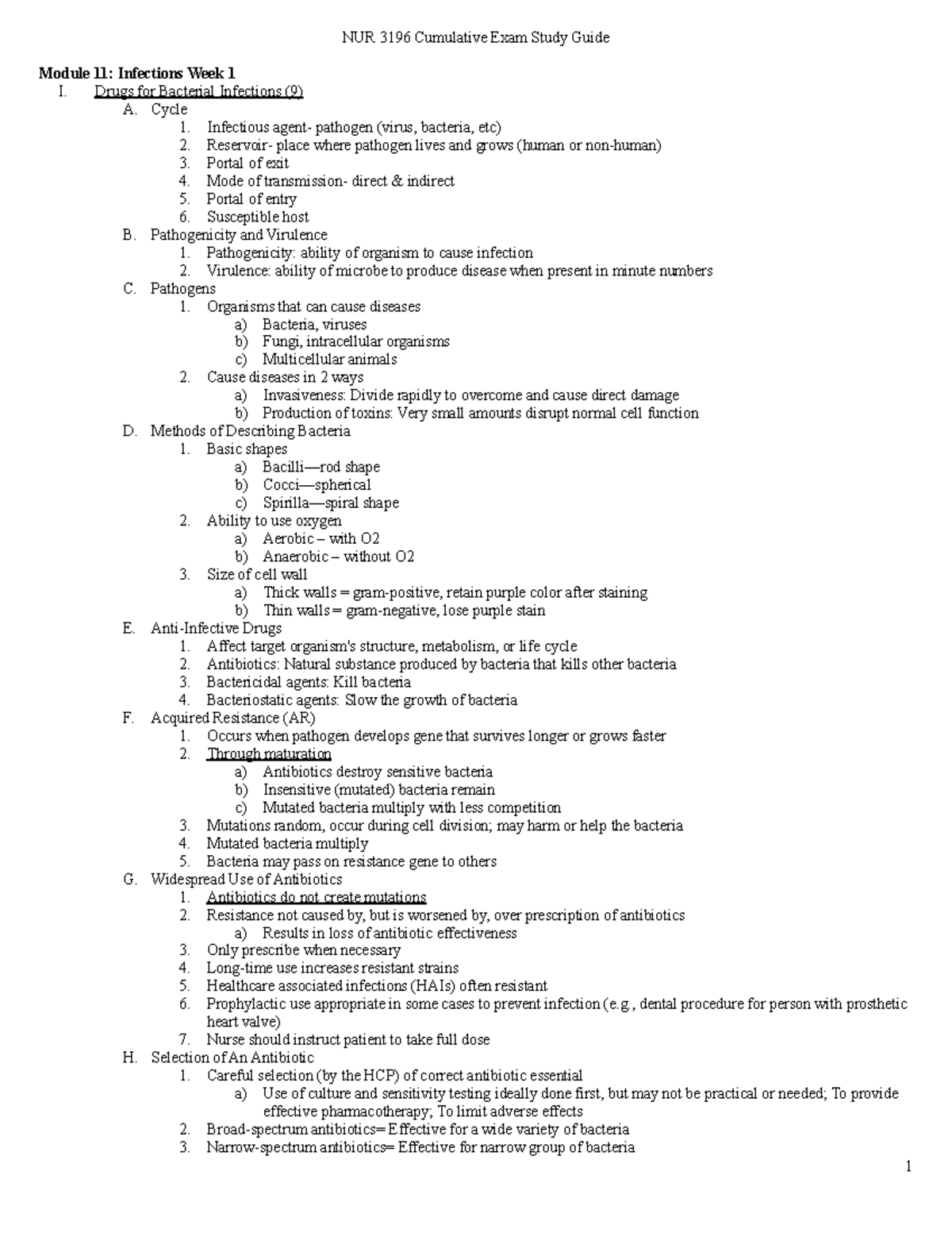 nur-3196-cumulative-exam-study-guide-drugs-for-bacterial-infections