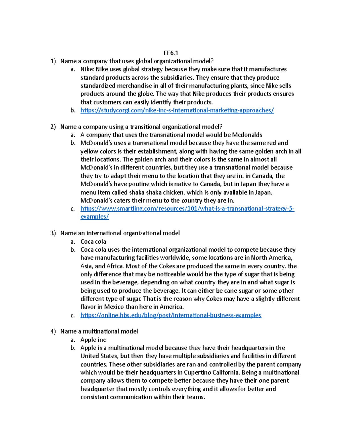 EE6.1 - experimental analysis on the different types of strategies ...