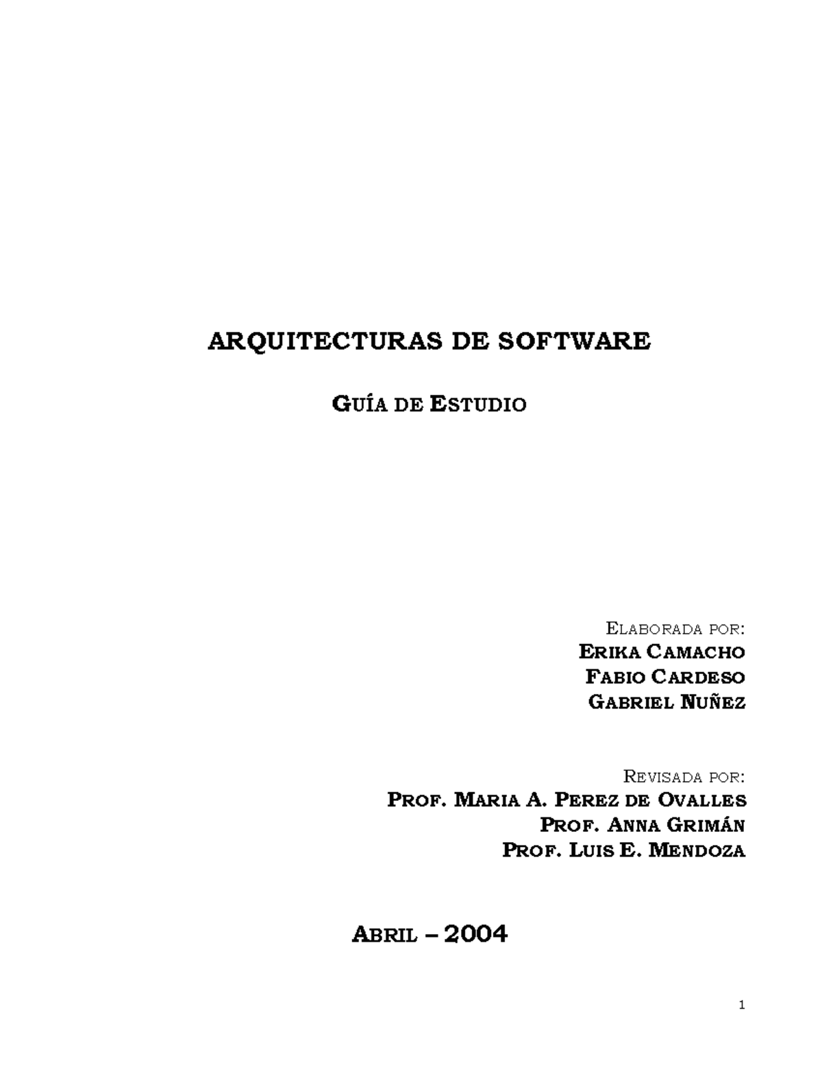 Arquitecturas DE Software GUIA DE Estudio - ARQUITECTURAS DE SOFTWARE ...
