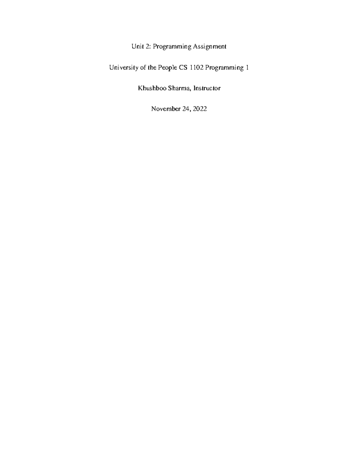 Unit2 cs programming 24thnov - Unit 2: Programming Assignment ...