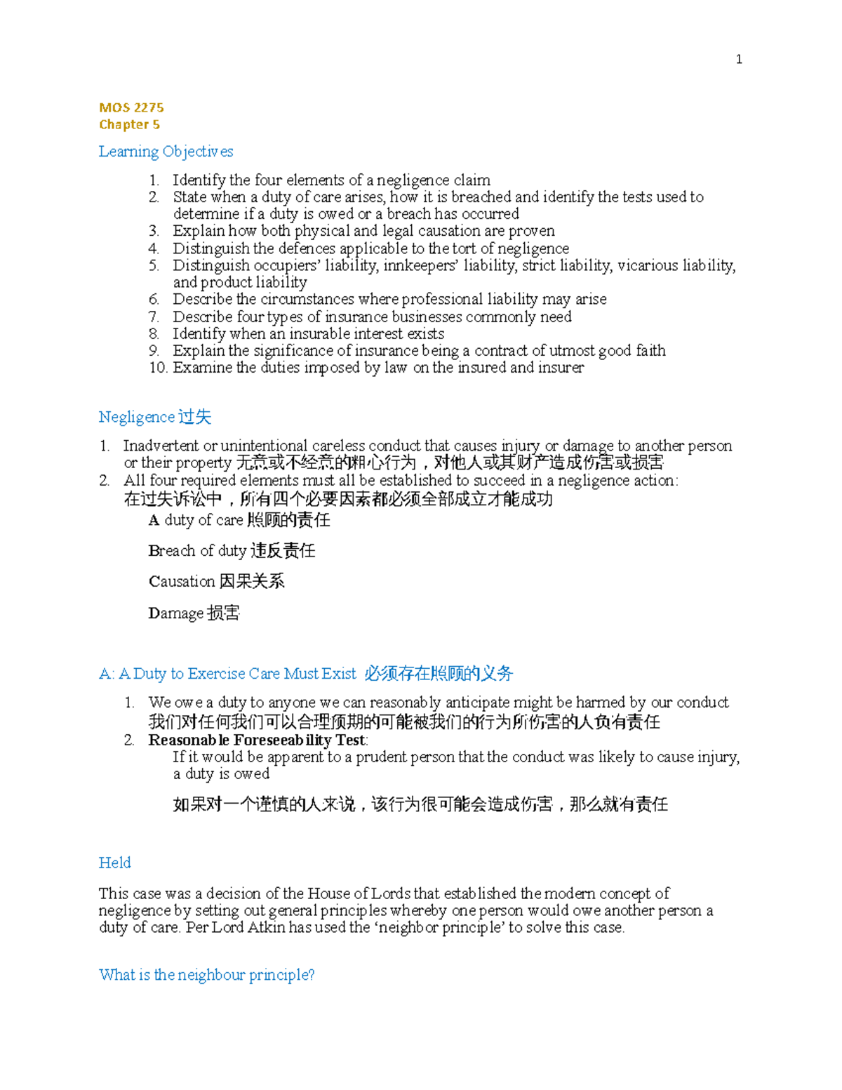 2275 business law chapter 5 about employment - MOS 2275 Chapter 5 ...