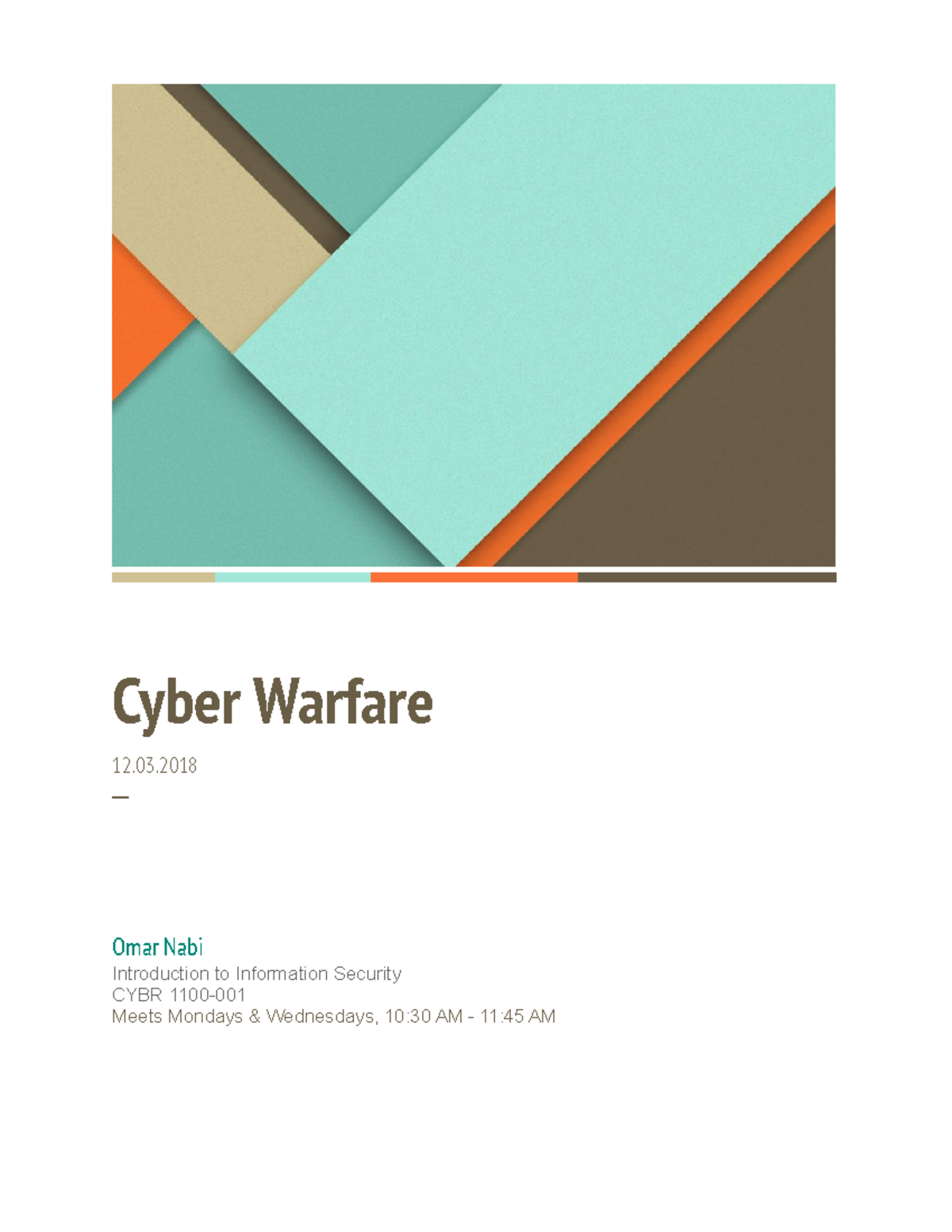 Cyber Warfare - Grade: B - Cyber Warfare 12.03 ─ Omar Nabi Introduction ...