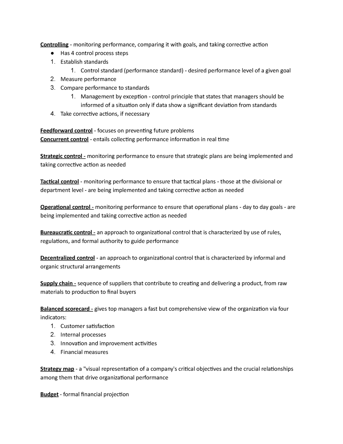 Chap 16 - Intro MGT - Controlling - monitoring performance, comparing ...