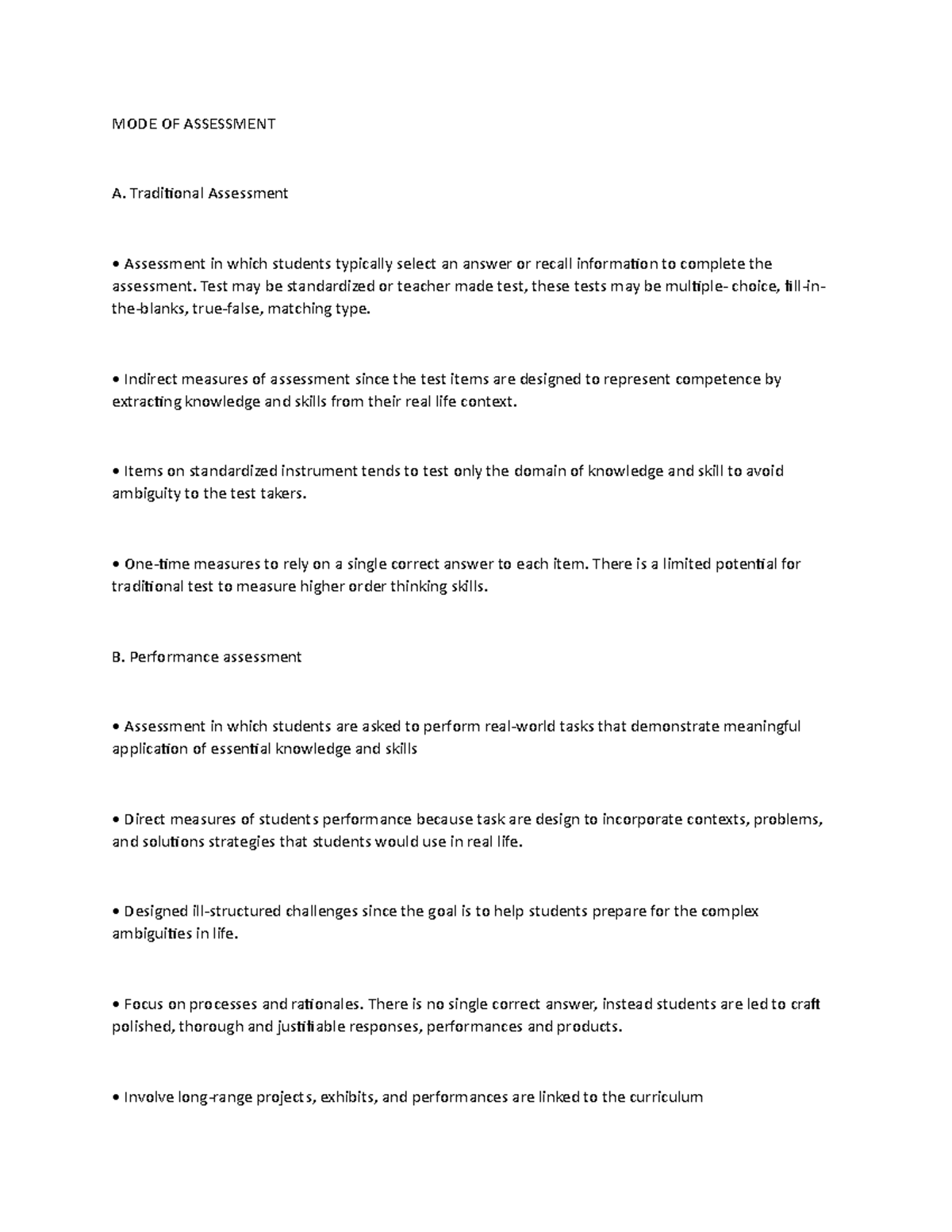 modes-of-assessment-mode-of-assessment-a-traditional-assessment