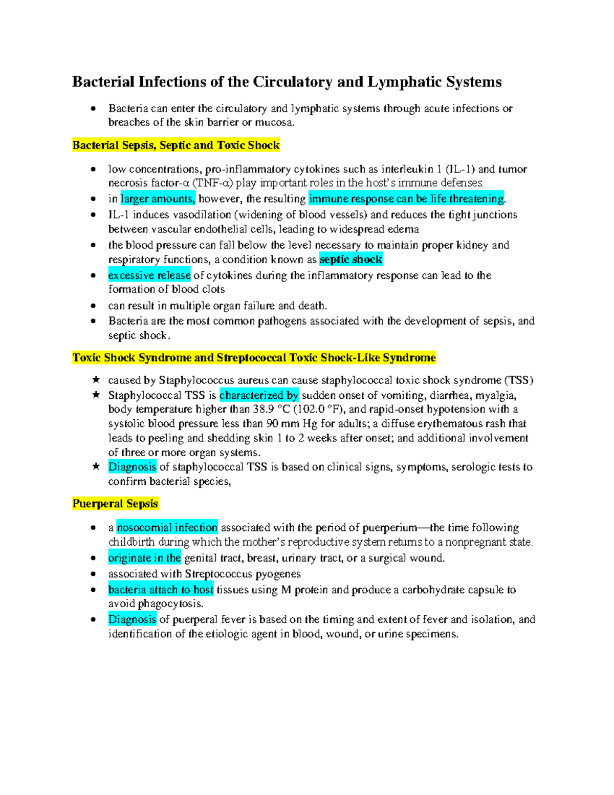 Unit 10 Bacterial Infections Of The Circulatory And Lymphatic Systems ...