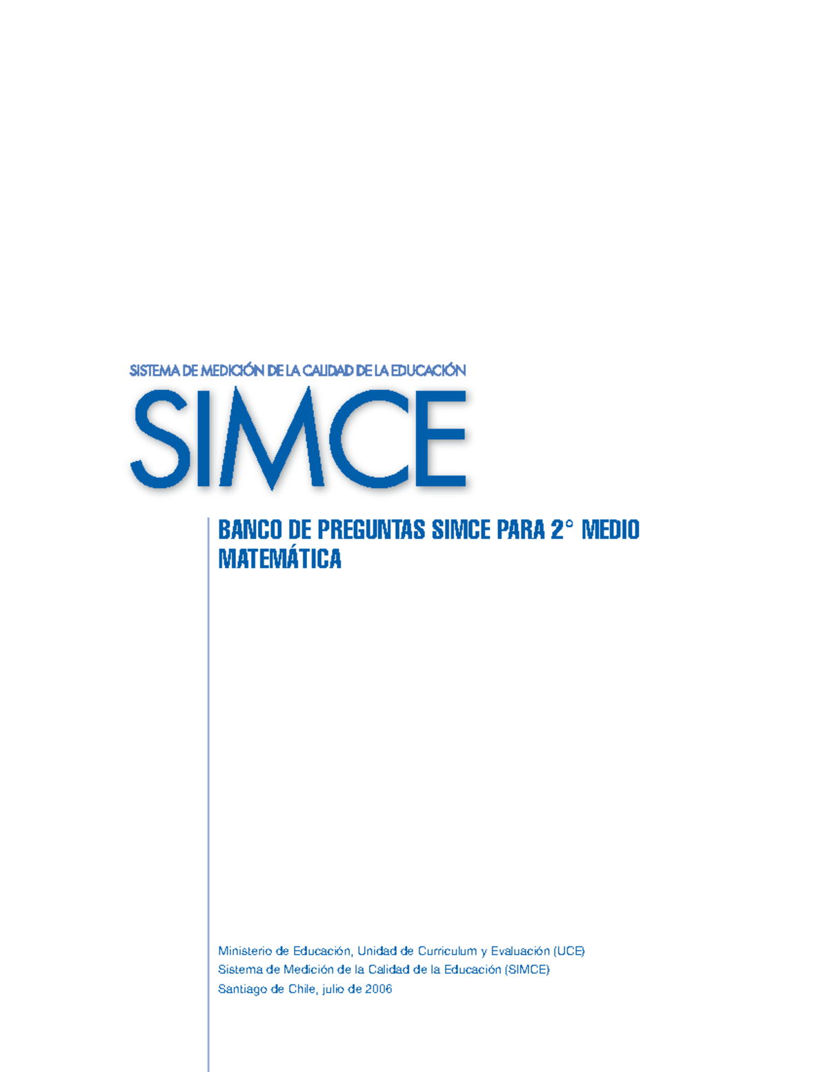Banco pregs Mat 2 - SIMCE matemática - BANCO DE PREGUNTAS SIMCE PARA 2 ...