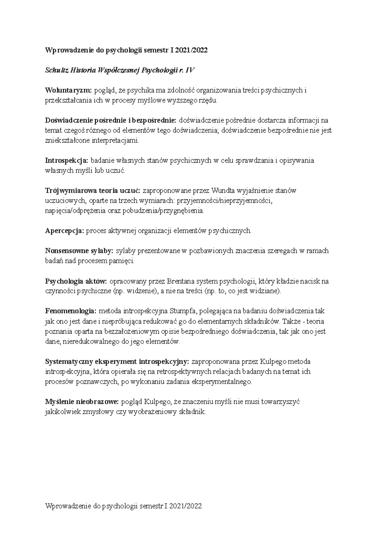 Wprowadzenie Do Psychologii Pojęcia 1 - Wprowadzenie Do Psychologii ...