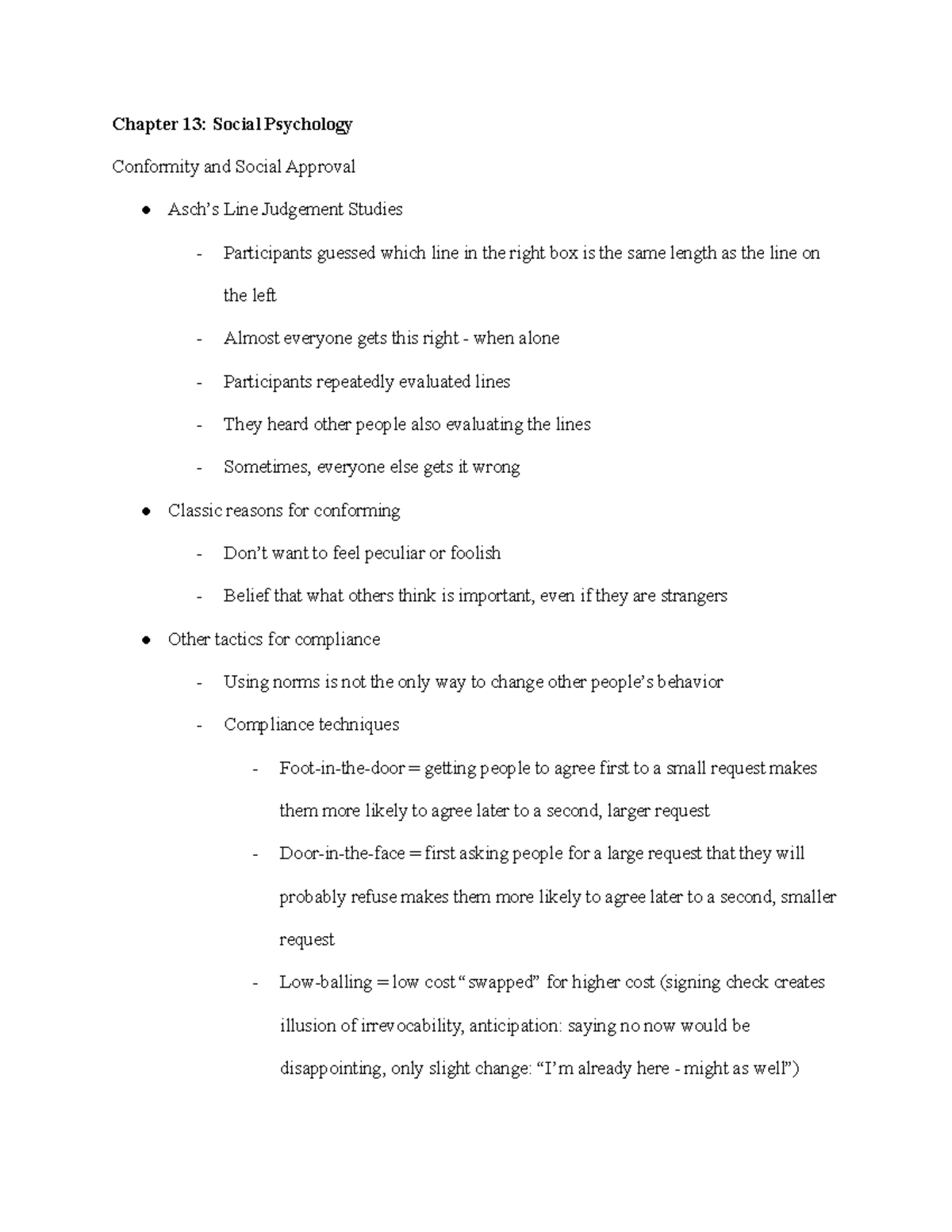 Psychology 101 Chapter 13 Lecture Notes - Chapter 13: Social Psychology ...