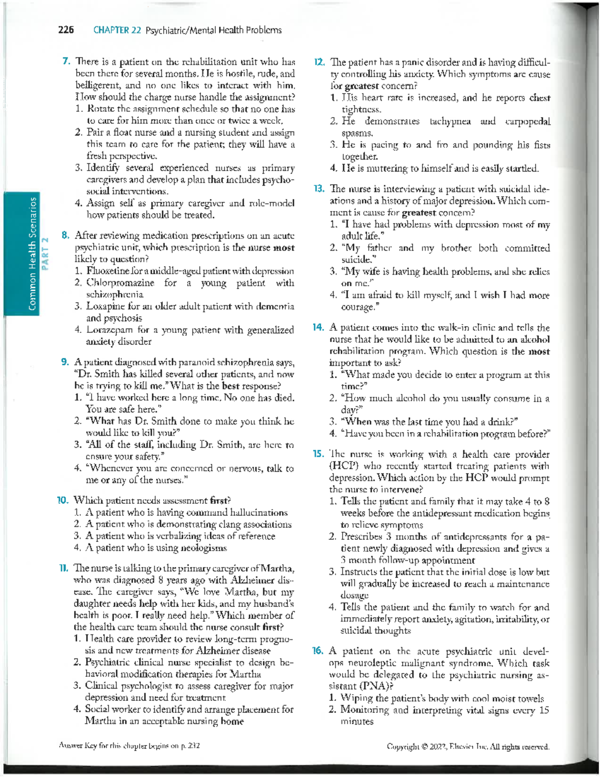 Psych Questions page 2 - NUR 4250 - Studocu