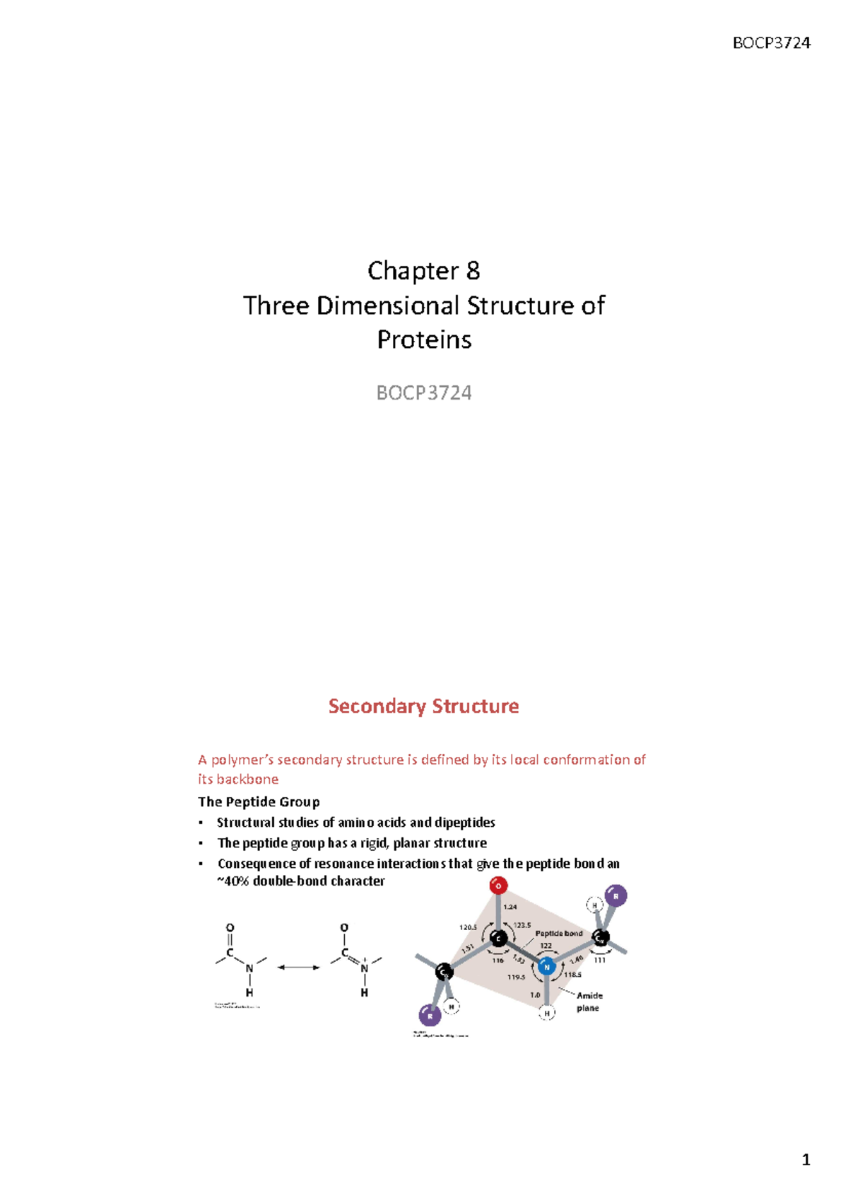 BOCP3724 lecture slides 7 - Chapter 8 Three Dimensional Structure of ...