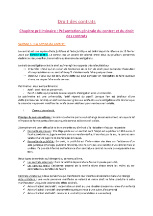 Droit Des Contrats Commentaire Darr T N La