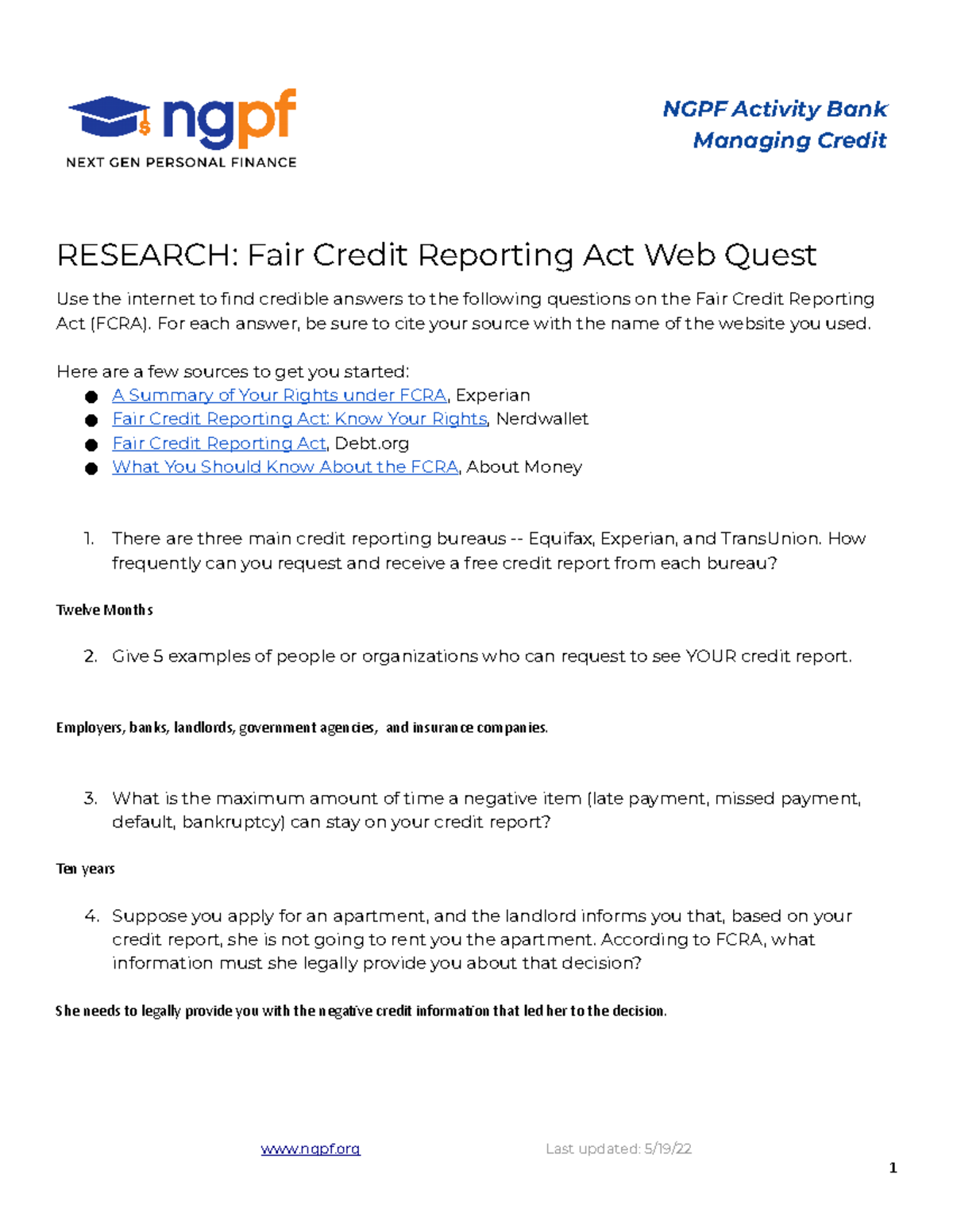 ngpf case study managing credit 1 answer key