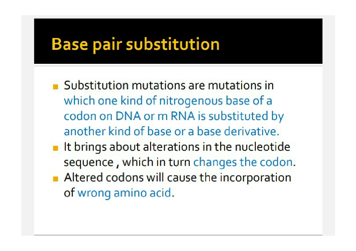 Mutation - Note - Zoology - Studocu