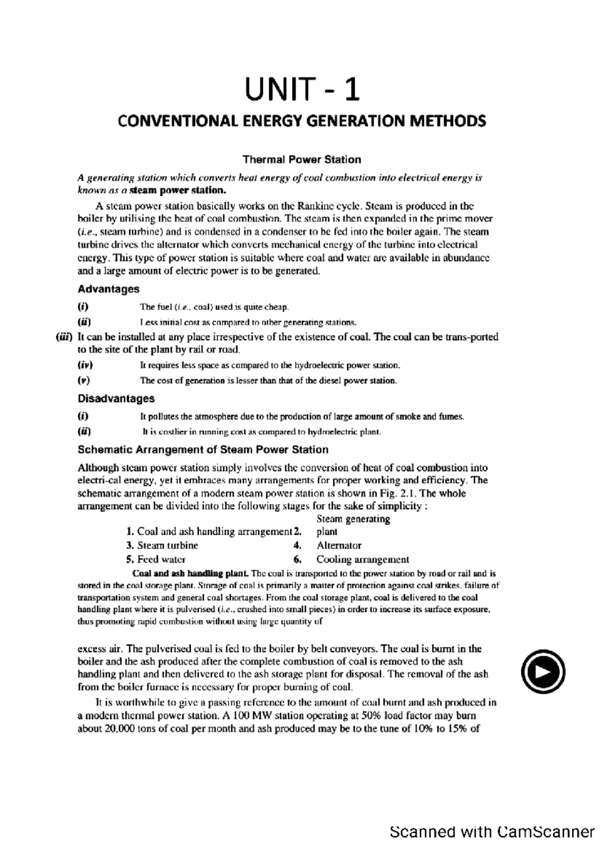 Power Generation Process unit 1 Power System 1 Studocu
