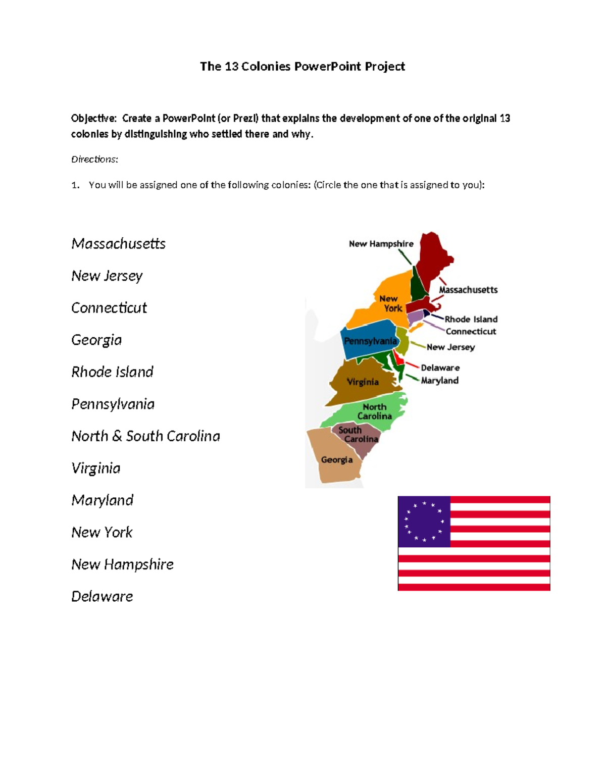13 Colonies Power Point Project - The 13 Colonies PowerPoint Project ...