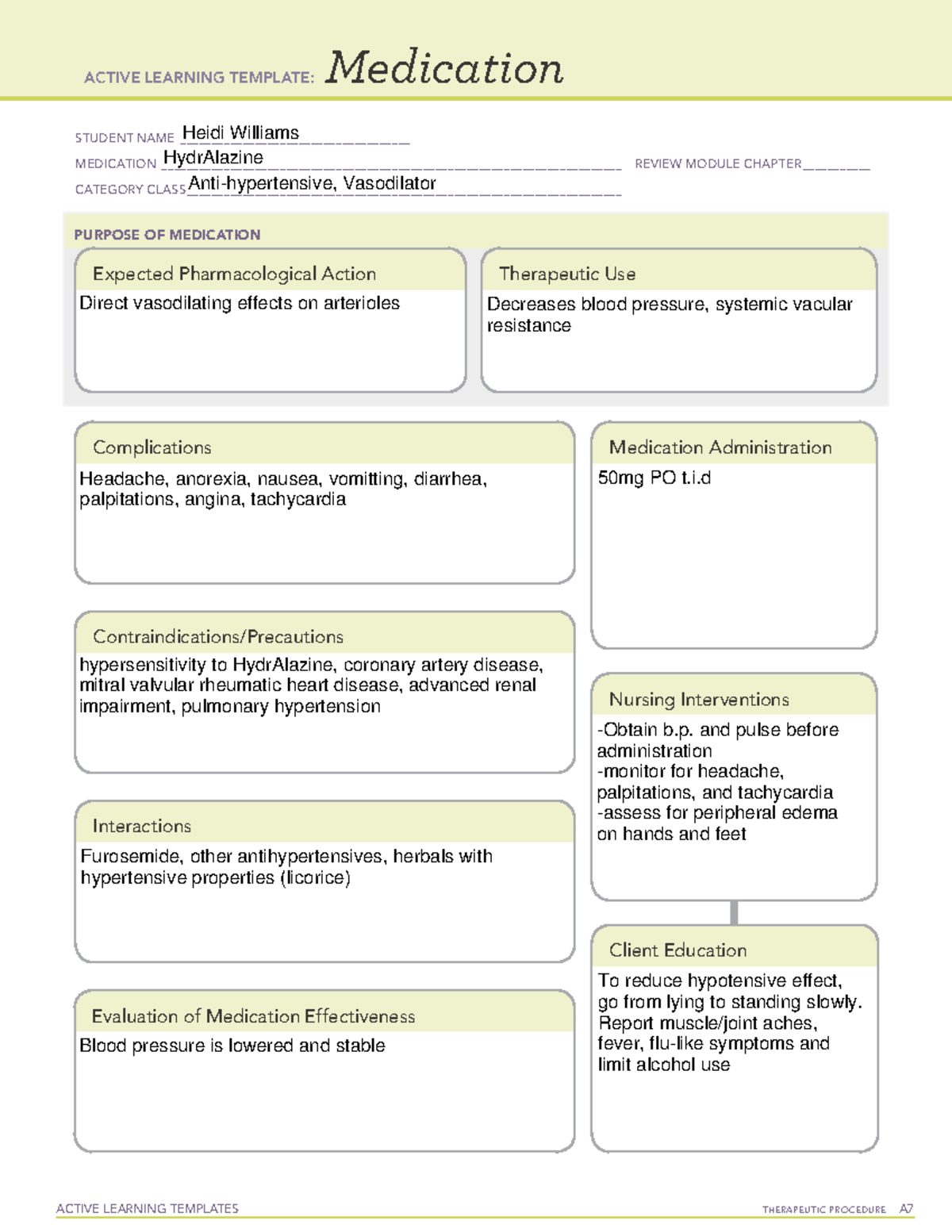 Med Template- hydr Alazine - ACTIVE LEARNING TEMPLATES THERAPEUTIC ...