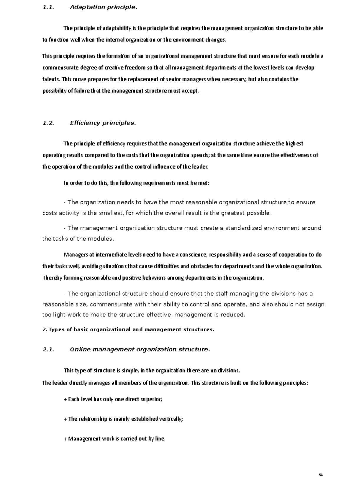 Note 13 - lecture - Adaptation principle. The principle of adaptability ...