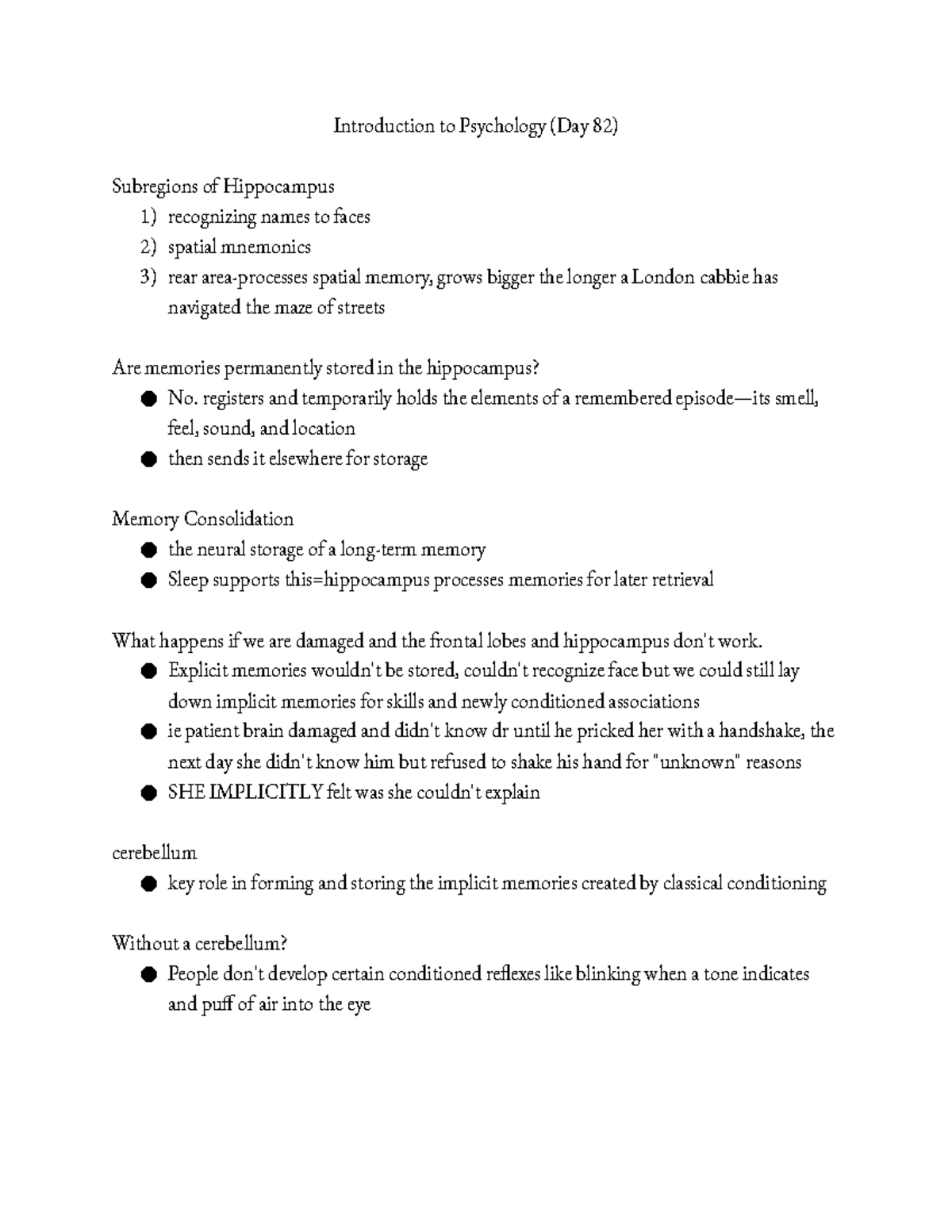 Introduction to Psychology (Day 82) registers and temporarily holds