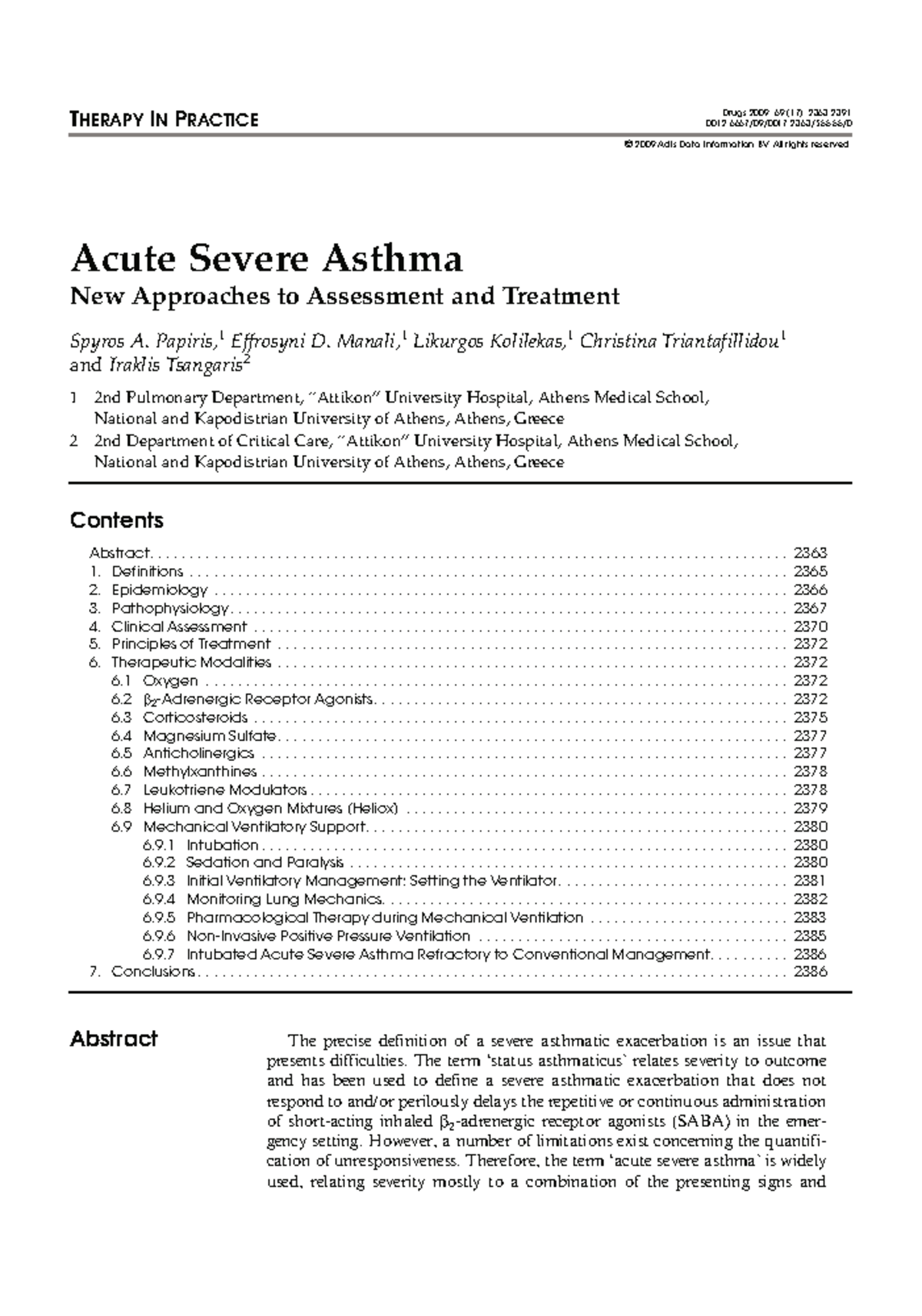 Asma 2 - Apuntes Asma - Acute Severe Asthma New Approaches to ...
