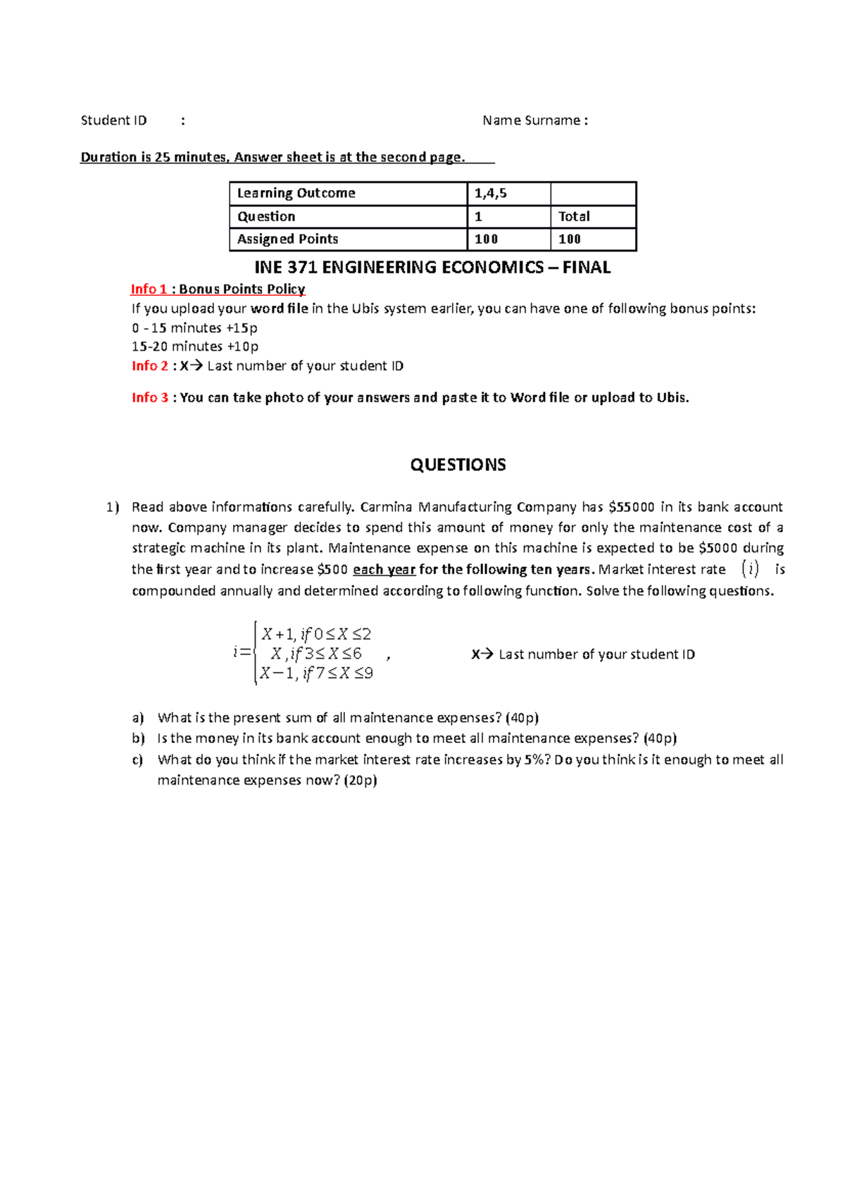 Engineering Economics Final Aydin Studocu