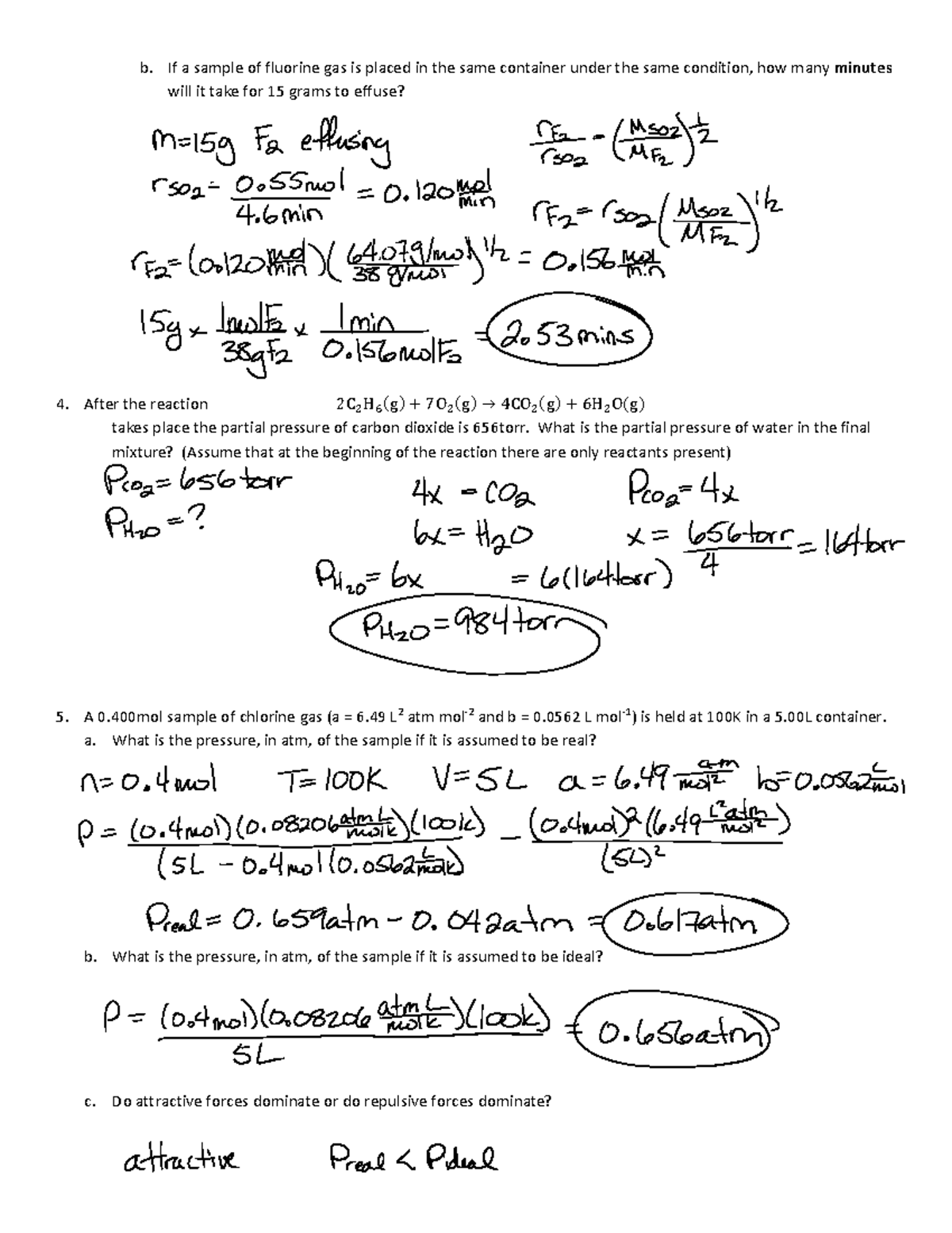 CH102.recitation 9 - Recitation 9, Chemistry Practice Problems - ANSWER ...