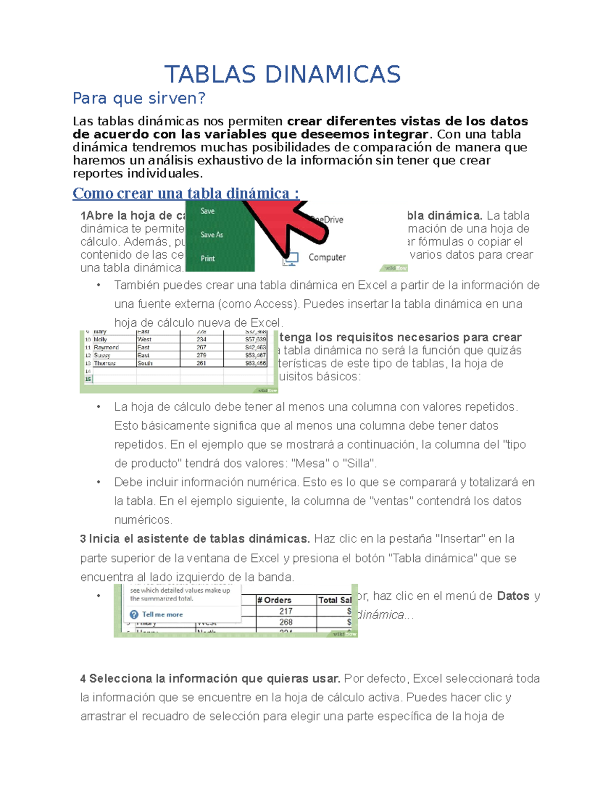 Tablas Dinamicas TABLAS DINAMICAS Para que sirven? Las tablas
