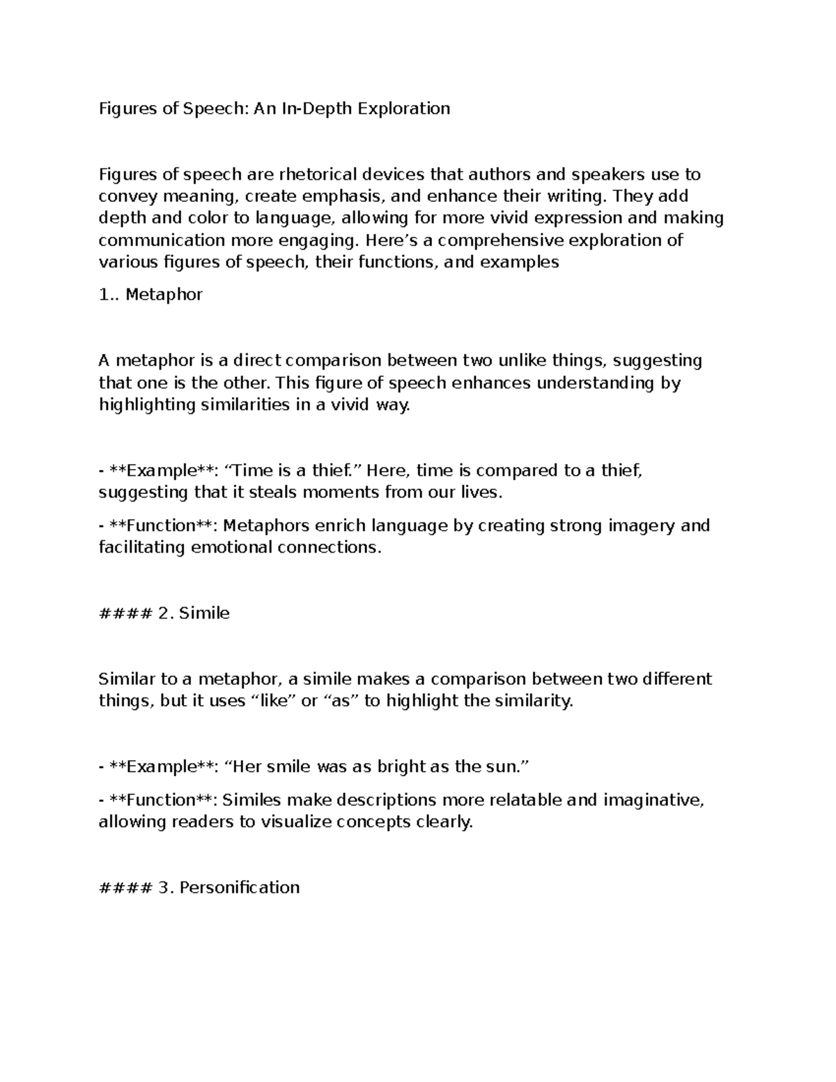 Figures of Speech - They add depth and color to language, allowing for ...
