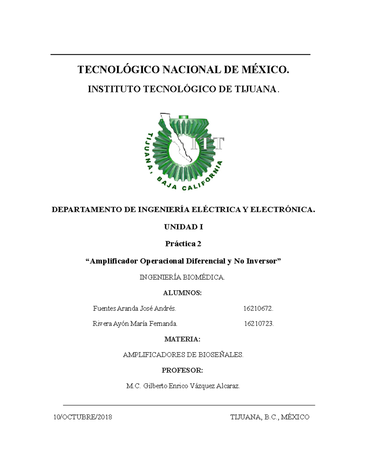 Practica-2 - Implementar un circuito que contenga un amplificador ...