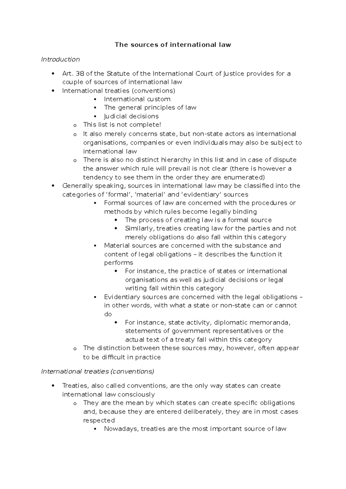 The sources of international law - The sources of international law ...